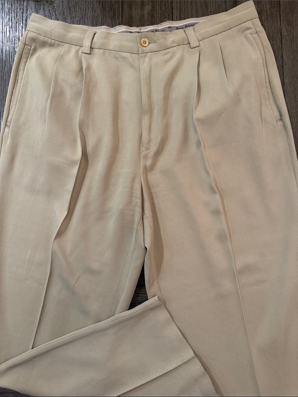 Tommy Bahama Men's Pleated Dress Pants in Light Beige